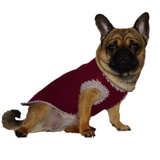 Håndlavet hundesweater   -Ryg 32 cm-Grå - 4hotdogs.com