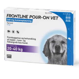 Springboard Kalkun gravid Frontline Pour-on Vet til hunde, 20 - 40 kg, 100 mg/ml. 6 x 2,68 ml. |  frontline | MyLittlePet.dk