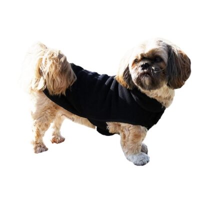 Polar fleece hundejakke sort-Ryg 27 cm - Fashion Dog