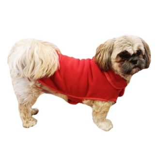 Polar fleece hundejakke Rød-Ryg 33 cm - Fashion Dog