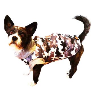 Vinter hundejakke, grå camoflage-Ryg 33 cm - Fashion Dog