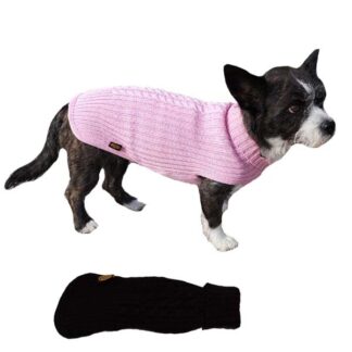 Hundesweater i merino uld-Sort-Ryg 24 cm - Fashion Dog