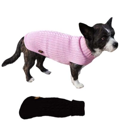 Hundesweater i merino uld-Rosa-Ryg 21 cm - Fashion Dog