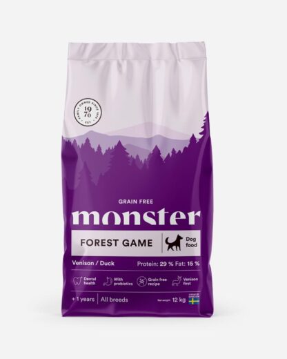 Monster Forest Game - Kornfrit, Vildt og And - 12kg - Monster