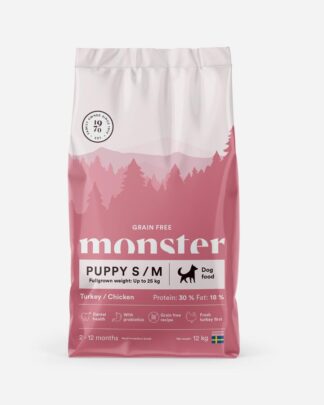 Monster Puppy Small Breed - Kornfrit, kylling og kalkun - 12kg - Monster