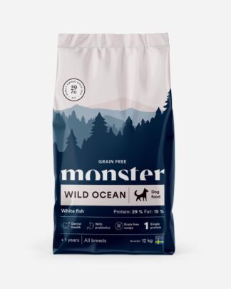 Monster Wild Ocean (Sensitive) - Kornfrit og Hvid fisk - 12kg - Monster