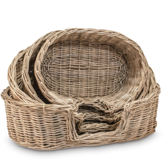 Kurve hundeseng i rattan-XS